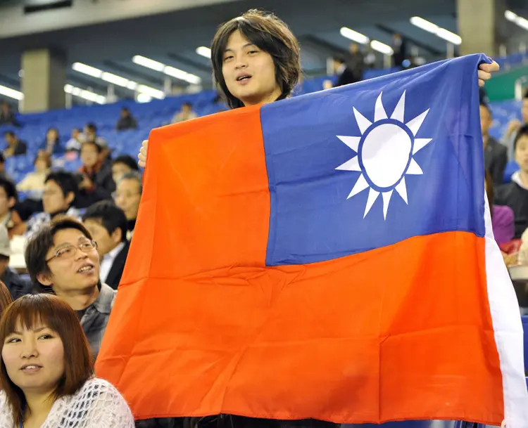 Bandeira de Taiwan é uma das três proibidas nos Jogos Olímpicos. (AFP/Getty Images)