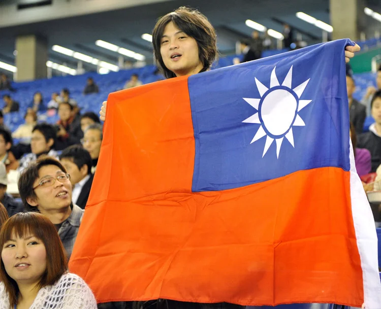 Bandeira de Taiwan é uma das três proibidas nos Jogos Olímpicos. (AFP/Getty Images)