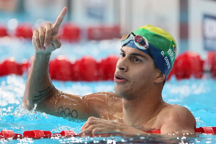 Guilherme ‘Cachorrão’ ficou em 5º lugar nos 400 metros da natação em Paris (Andy Lyons/Getty Images)