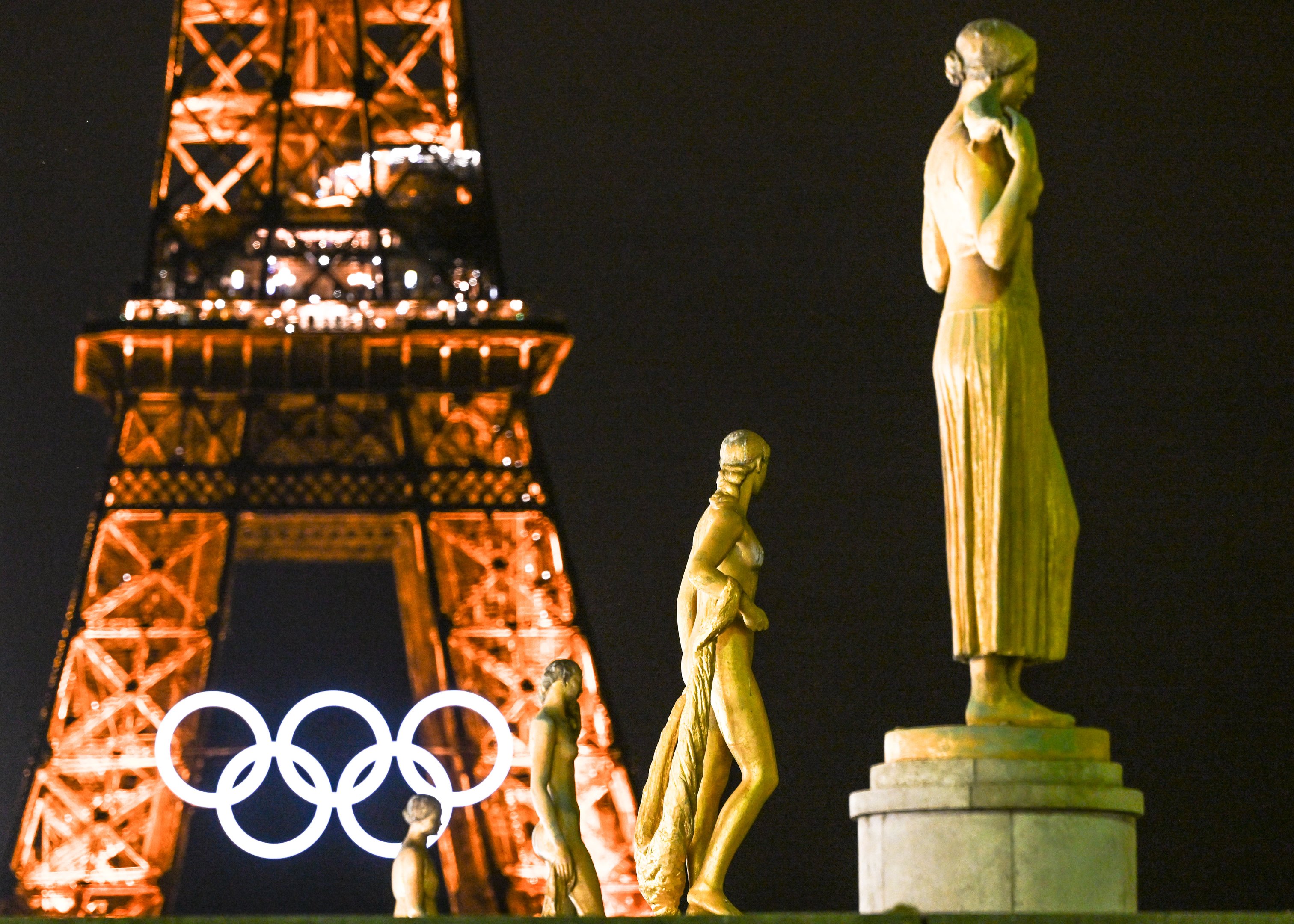 Construção de área para cerimônia dos jogos de Olímpicos de Paris 2024