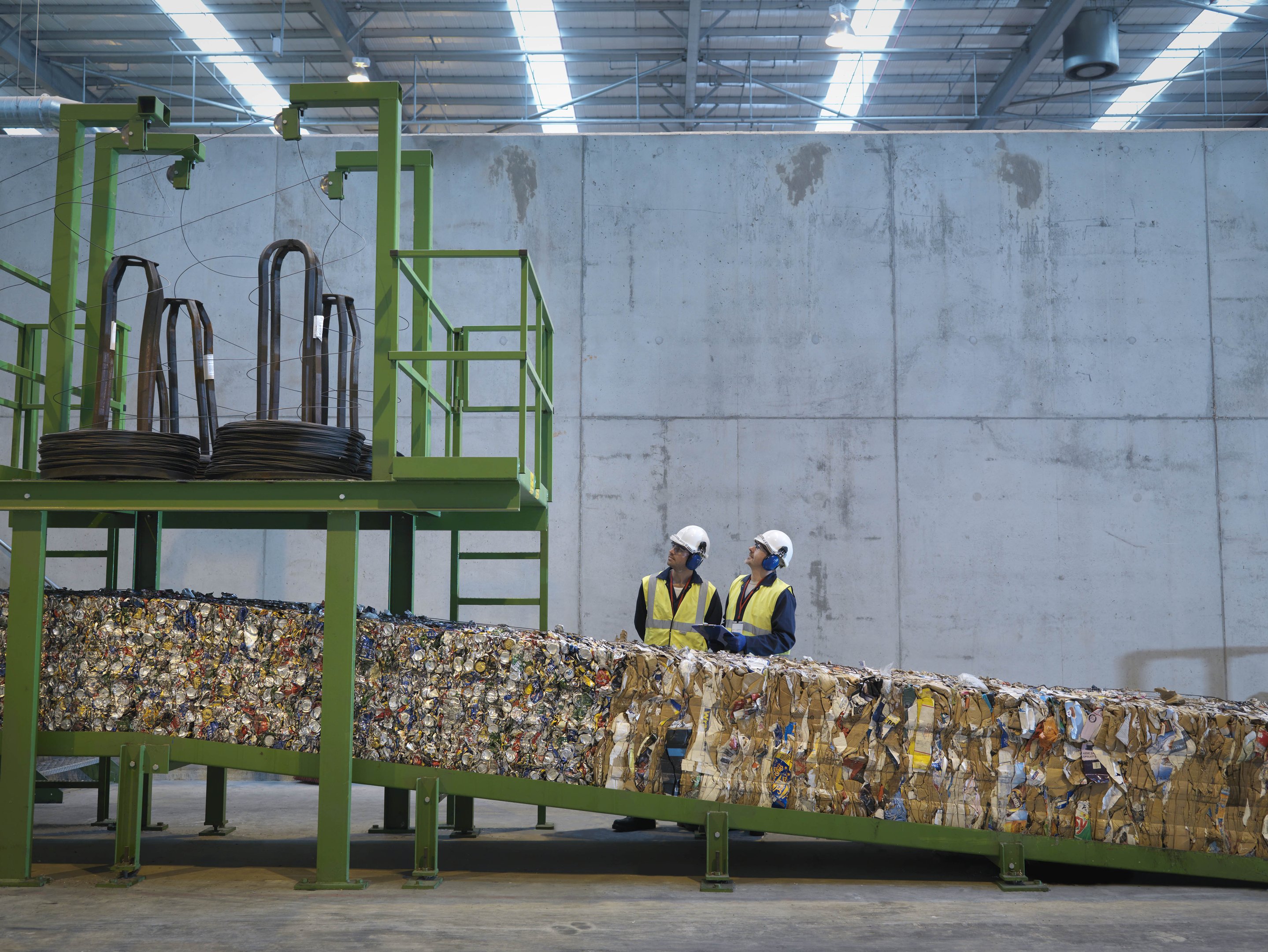 Workers In Recycle Plant