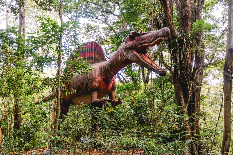 Inaugurado em 2022, o Terra dos Dinos já recebeu mais de 600 mil visitantes e o fundador planeja a expansão (Terra dos Dinos/Divulgação)