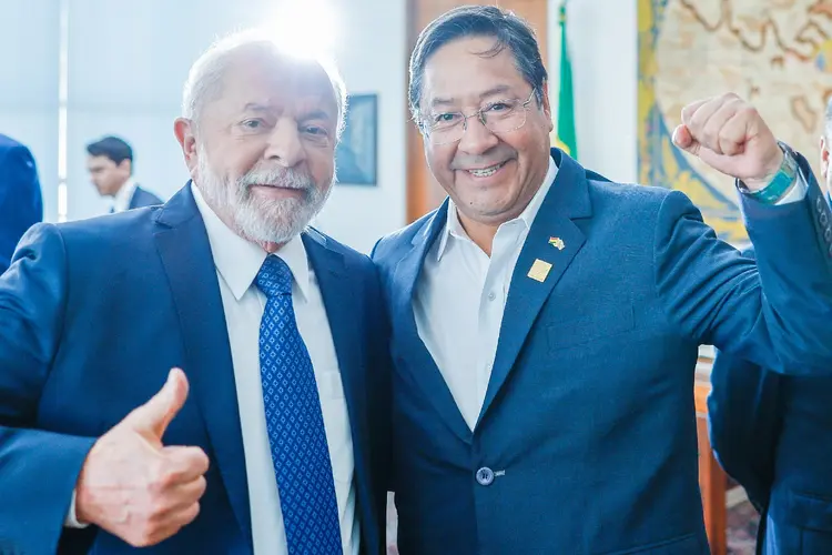 Presidente Lula ao lado de Luis Arce, presidente da Bolívia (Ricardo Stuckert/PR/Divulgação)
