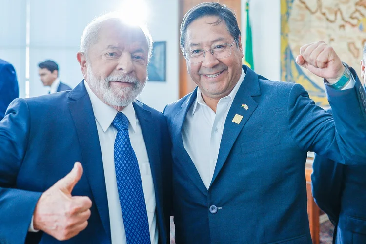 Luiz Inácio Lula da Silva e o presidente da Bolívia, Luis Arce (Ricardo Stuckert/PR/Divulgação)