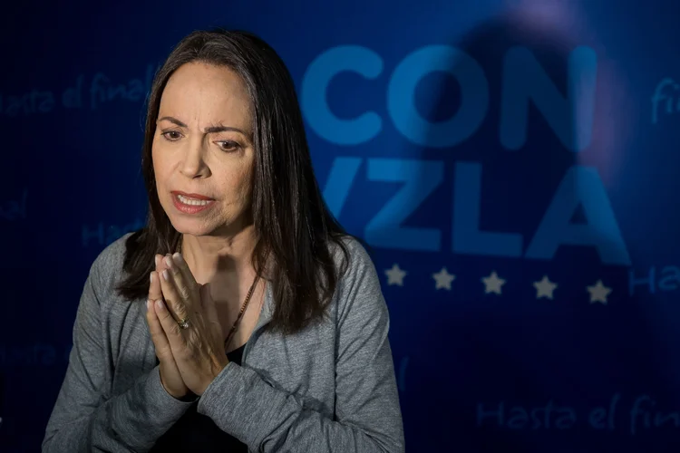 María Corina Machado: líder da oposição. (Miguel Gutiérrez/EFE)