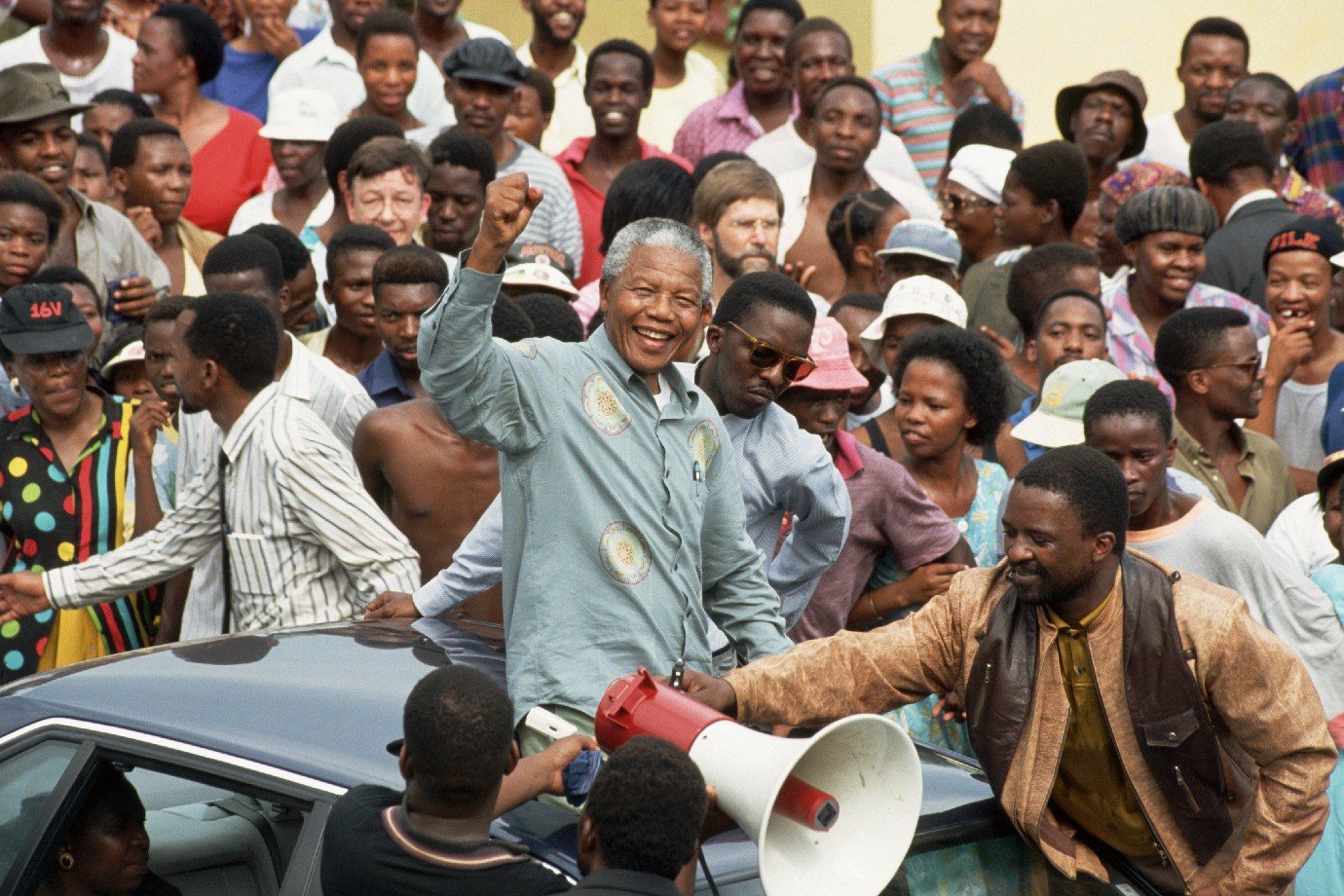 Mandela durante campanha para presidência