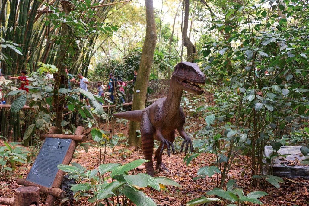 Terra dos Dinos: dinossauros ficam no meio da floresta