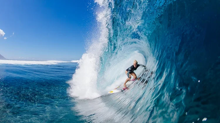 Teahupo'o virou a casa do surfe nos Jogos Olímpicos de Paris 2024. (WSL/Reprodução)