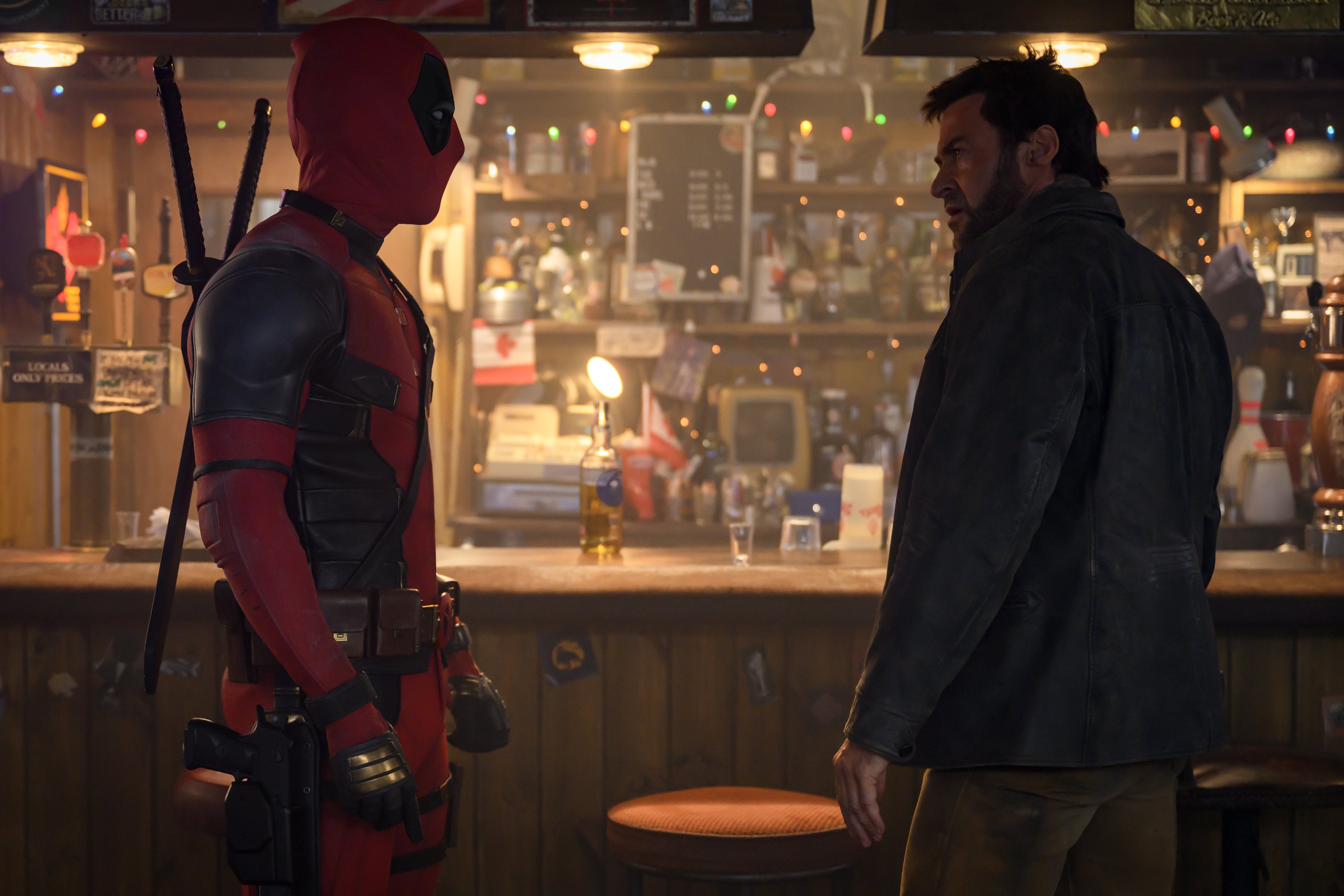 Ryan Reynolds como Deadpool/Wade Wilson e Hugh Jackman como Wolverine/Logan em "Deadpool & Wolverine"