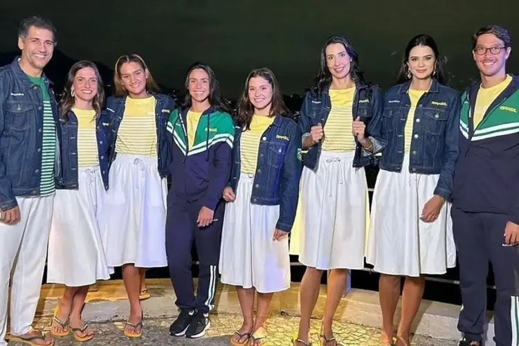 Uniformes do Time Brasil para a cerimônia de abertura das Olimpíadas de Paris (Comitê Olímpico do Brasil/Divulgação)
