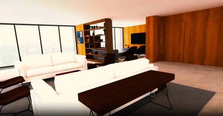 Realidade aumentada: recurso foi utilizado para mostrar como ficaria a sala do apartamento (Coelho da Fonseca/Reprodução)