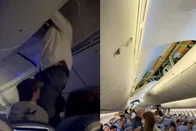 Imagem referente à notícia: Passageiro é resgatado do teto após turbulência em voo para Montevidéu
