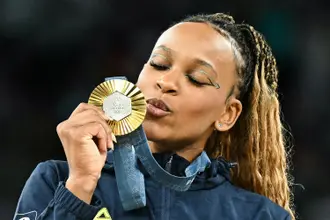 Rebeca Andrade, ginasta brasileira nos Jogos Olímpicos de Paris ( Gabriel BOUYS/AFP)