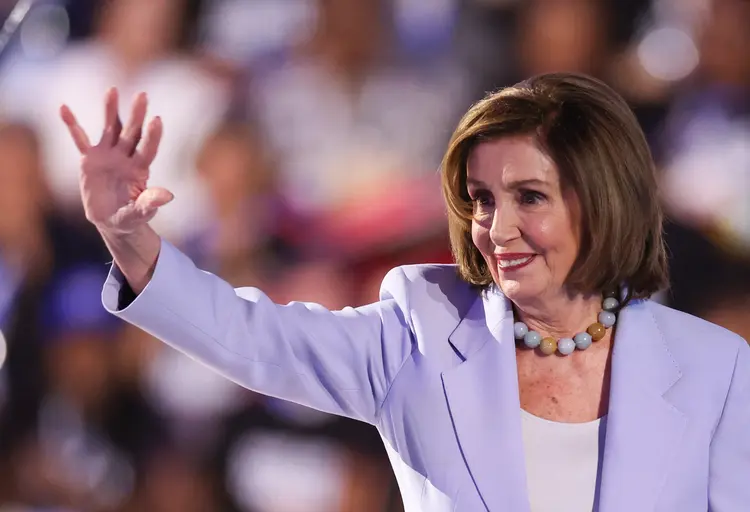 Nancy Pelosi, durante participação na Convenção Democrata  (Charly Triballeau/AFP)