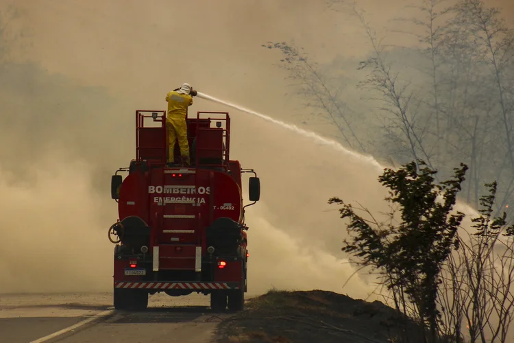 Nesta sexta-feira, São Paulo registrou 1.886 focos de incêndios (Lourival Izaque/AFP)