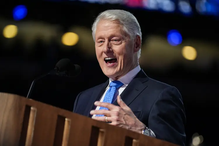 Bill Clinton, durante discurso na Convenção Democrata (Andrew Harnik/AFP)