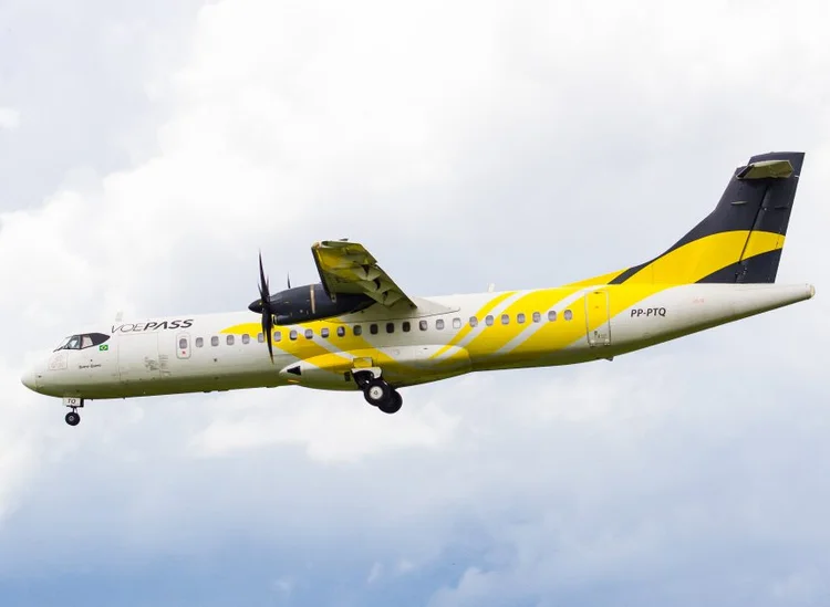 Aeronave ATR-72 da Passaredo, similar ao que caiu em Vinhedo (Divulgação)