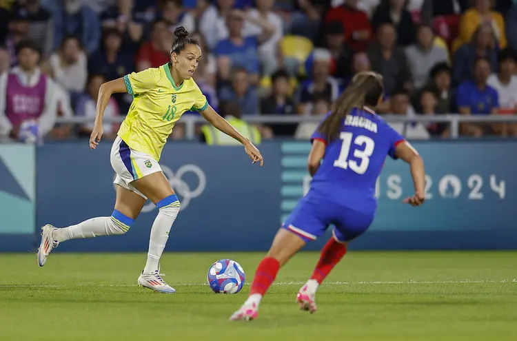 Gabi Portilho, que marcou o gol da vitória, em campo (CBF/Reprodução)