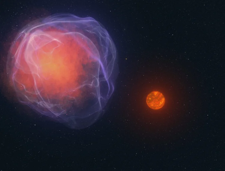 Identificado como CWISE, o objeto intergaláctico é 27 mil vezes maior que a Terra.  (W.M. Keck Observatory/Adam Makarenko/Reprodução)