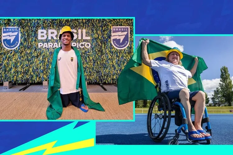 Gabriel Araújo, da natação, e Beth Gomes, do atletismo, serão os porta-bandeiras do Brasil em Paris.  (Comitê Paralímpico Brasileiro/Divulgação)