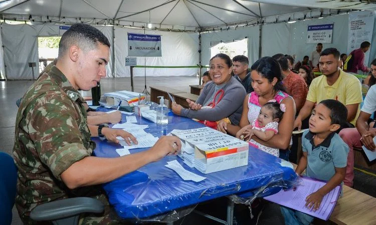 Stand da operação acolhida em Roraima (Alexandre Manfrim / Governo Federal)