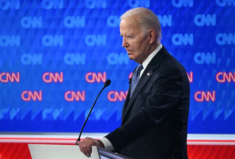 Joe Biden, durante debate na CNN, em junho (AFP)