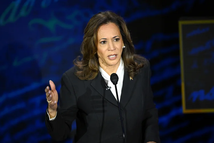 Kamala Harris, durante debate na terça, 10 (Saul Loeb/AFP)