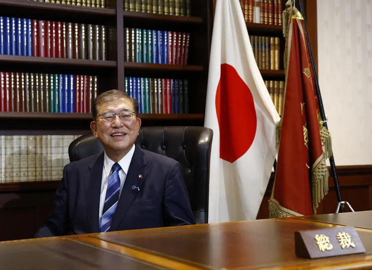 Shigeru Ishiba, o recém-eleito líder do partido governante do Japão, o Partido Liberal Democrático (LDP) (KIM KYUNG-HOON/AFP)