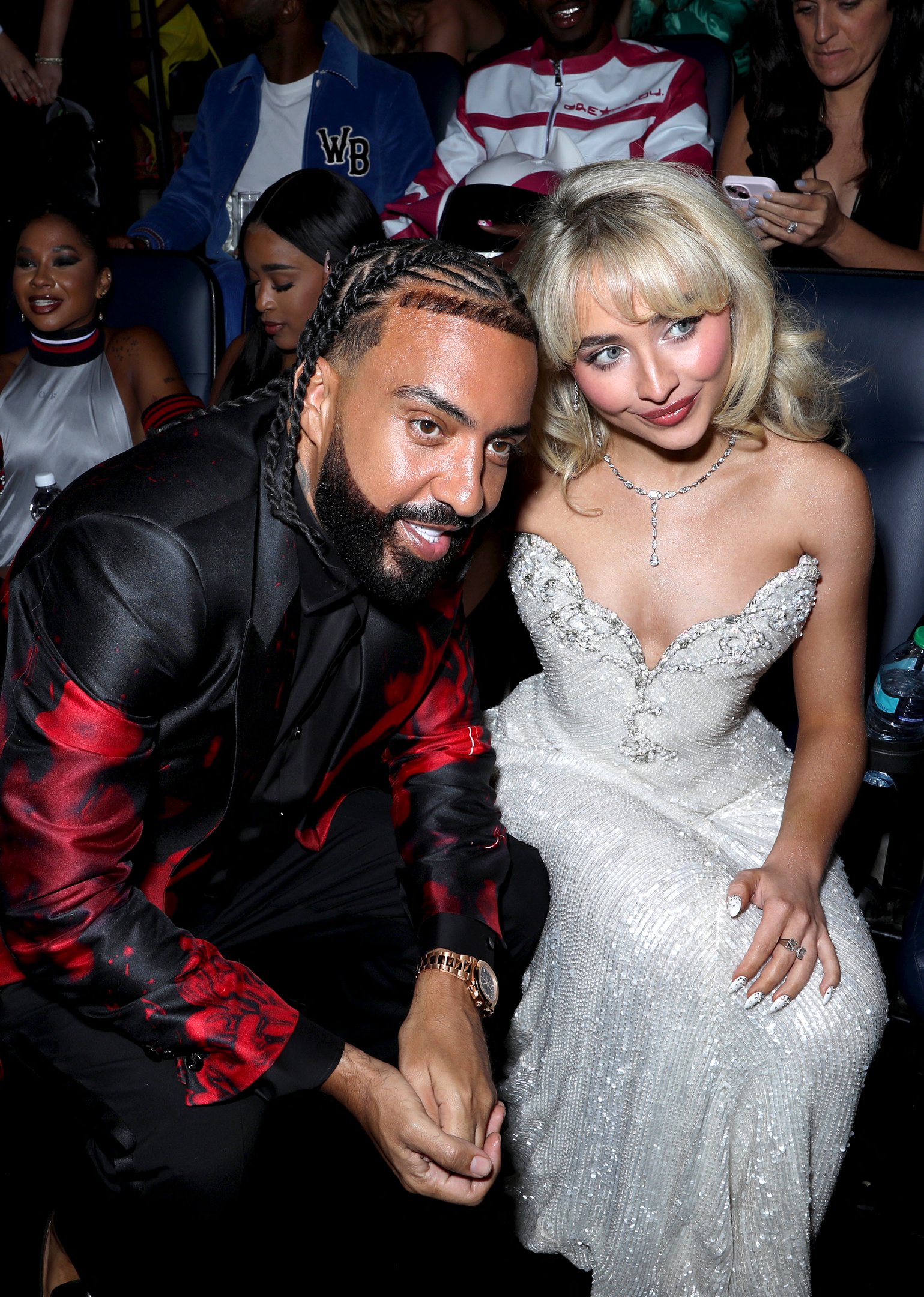 French Montana e Sabrina Carpenter participam do MTV Video Music Awards 2024 na UBS Arena em 11 de setembro de 2024, em Elmont, Nova York.