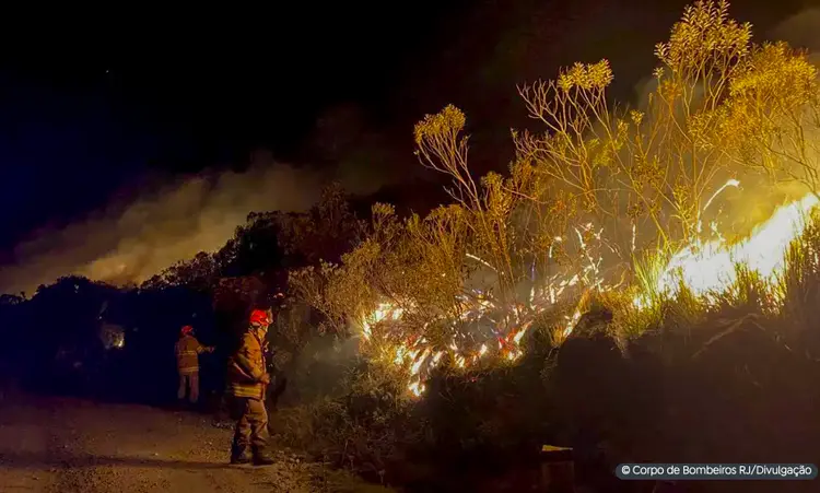 Sem controle: incêndios se multiplicam no RJ por causa da falta de chuva e da ação humana (Corpo de Bombeiros do RJ/Divulgação)