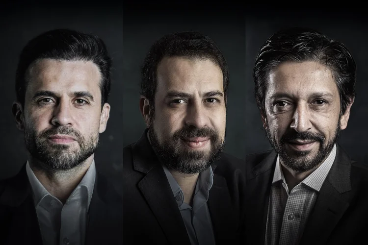 Marçal, Boulos e Nunes: Influenciador lidera, e Nunes e Boulos estão empatados (Leandro Fonseca/Exame/Facebook/Reprodução)