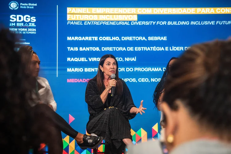 Margarete Coelho em painel no Pacto Global da ONU: "Trabalhamos com inovação e reconhecer essa diversidade é essencial para inovar" (Leandro Fonseca/Exame)