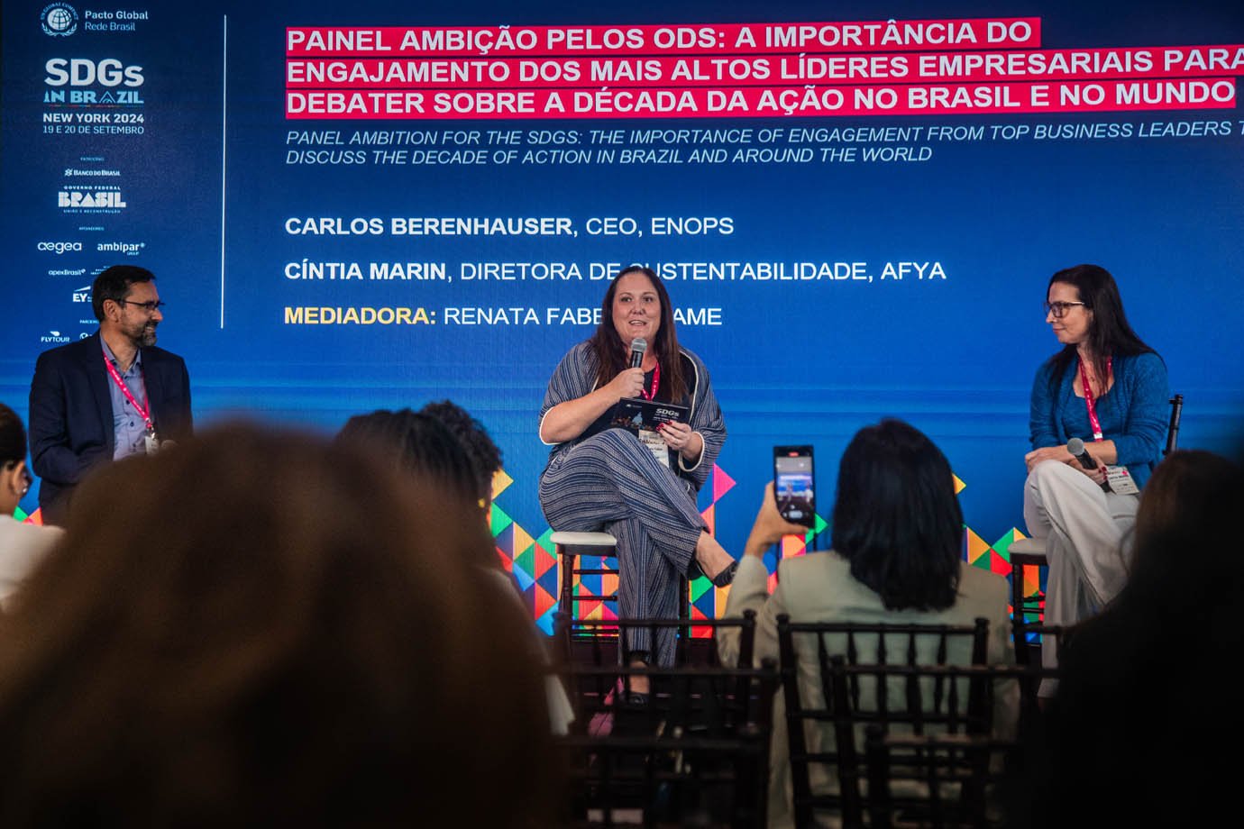 Renata Faber mediandora e Cintia Marin, diretora de sustentabilidade da AFYA na sede da ONU em NY no evento do Pacto Global Brasil

Foto: Leandro Fonseca
Data: 20/09/2024