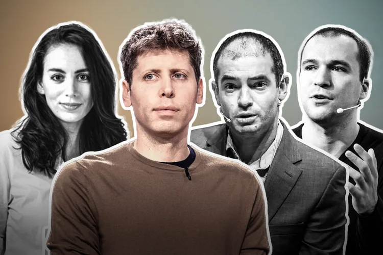 Os líderes OpenAI até março: (da esquerda para a direita) Mira Murati, Sam Altman, Ilya Sutskever e Greg Brockma (Getty Images)