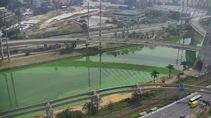 Imagem referente à matéria: Seca muda a cor do Rio Pinheiros na cidade de São Paulo