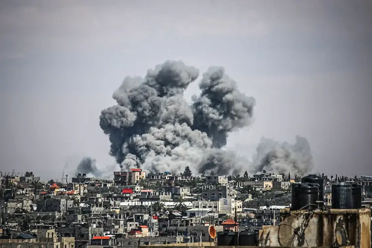 Bombardeio israelense em Gaza em maio deste ano  (AFP/Getty Images)