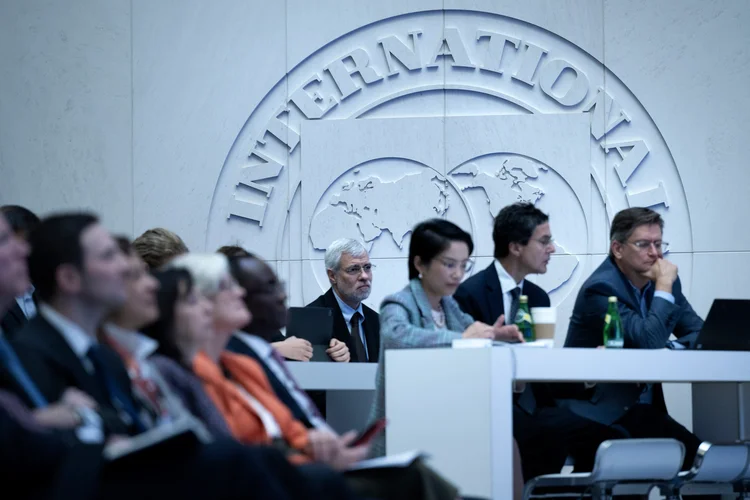 Reunião anual do FMI em Washington, na sede da instituição (Brendan Smialowski/AFP)