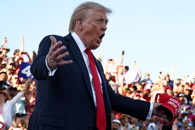 Donald Trump, durante comício em Coachella, Califórnia (Mario Tama/AFP)