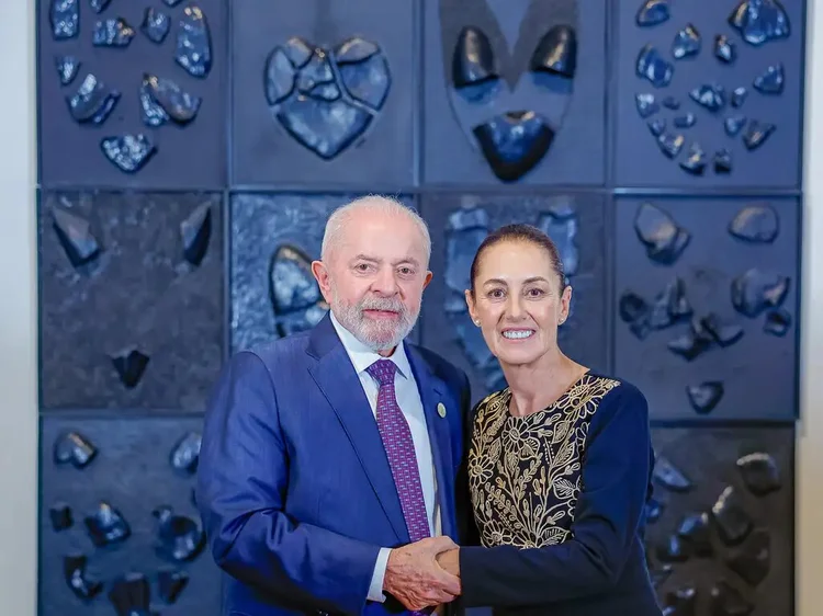 Presidente da República, Luiz Inácio Lula da Silva, durante reunião com a Presidenta eleita do México, Claudia Sheinbaum (Ricardo Stuckert/Agência Brasil)