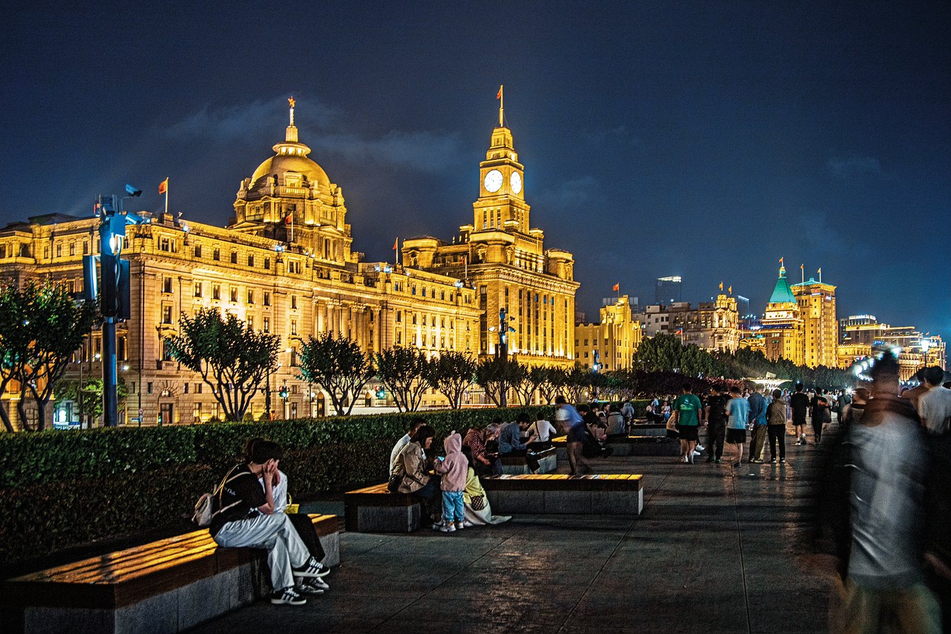 Vista de Xangai: o Bund, região turística com prédios ocidentais