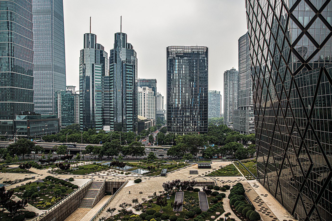 Vista de Pequim: área central da capital chinesa tem prédios modernos 