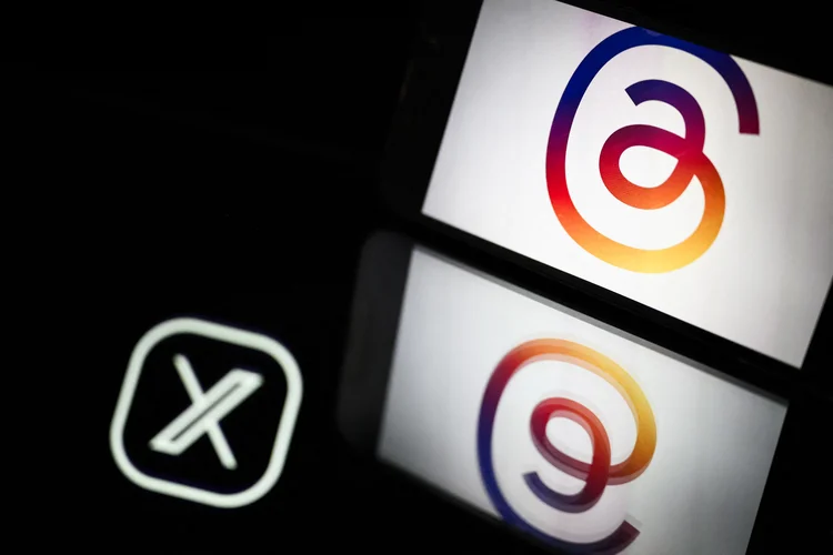 Threads: esultados indicam um crescimento saudável da base de usuários e aumento na monetização, impulsionados pelo lançamento de novos produtos, diz Meta (	LOIC VENANCE/Getty Images)