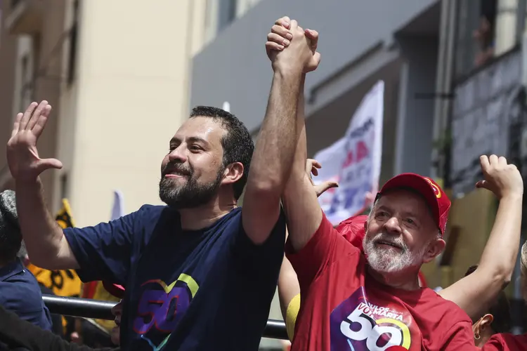 Left-wing parties, with the presence of the President of Brazil, Luiz Inacio Lula da Silva, participate in a campaign event for the candidate for mayor of Sao Paulo, Guilherme Boulos, on Avenida Paulista, in the central region of Sao Paulo, Brazil, on October 5, 2024. One day before the municipal elections, Lula uses the event to criticize the aggressiveness and provocative stance seen in this election. He demands a tougher stance from the justice system in situations where candidates commit electoral crimes. October 5, 2024. (Photo by Fabio Vieira/FotoRua/NurPhoto via Getty Images)