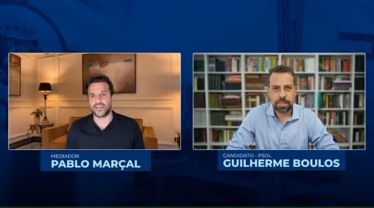 Boulos e Marçal: deputado e influenciador realizaram um encontro sem ofensas nesta sexta-feira (Youtube/Reprodução)