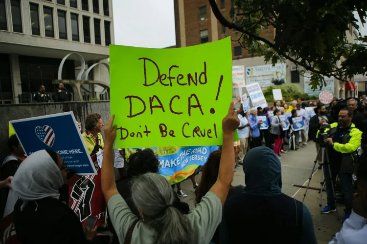 Protesto a favor do programa de imigração americano Daca em 6 de setembro de 2017 em Nova Jersey (AFP)
