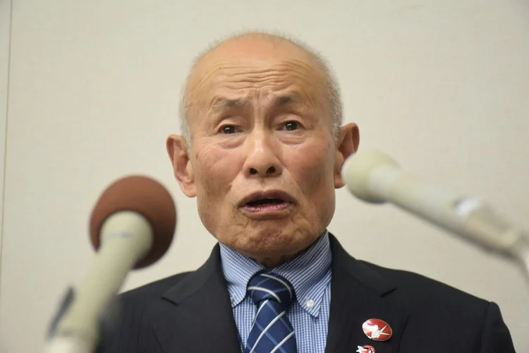 "(O prêmio) Será uma grande força para lembrar ao mundo que a abolição das armas nucleares pode ser alcançada", disse o chefe do Nihon Hidankyo, Toshiyuki Mimaki. (AFP/AFP)