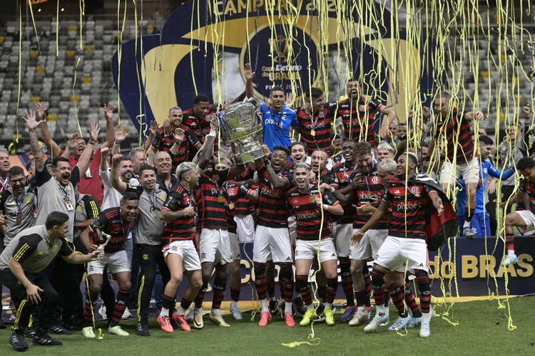 TIme do Flamengo comemora conquista da Copa do Brasil 2024 (Douglas Magno/AFP)