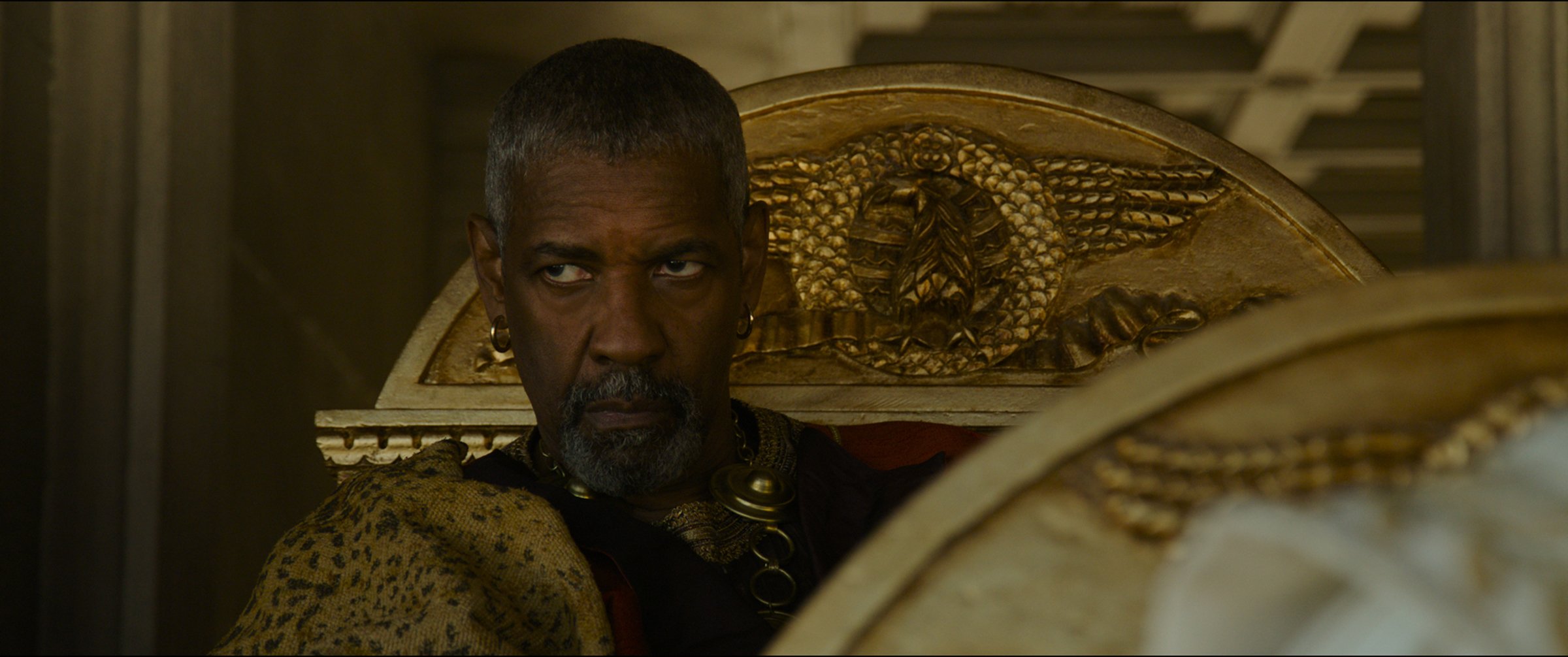 Denzel Washington plays Macrinus in Gladiator II from Paramount Pictures.