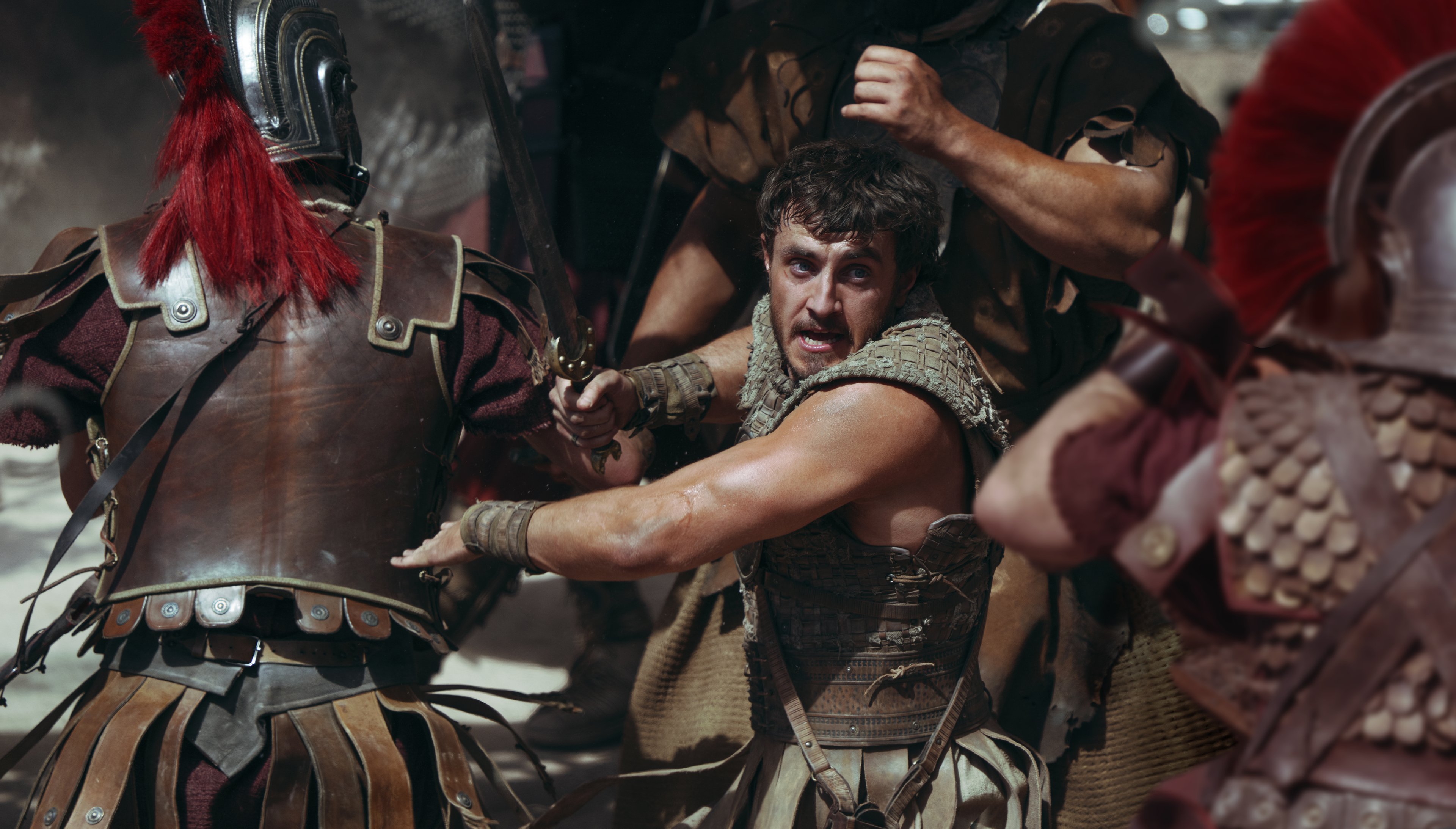 Paul Mescal plays Lucius in Gladiator II from Paramount Pictures.