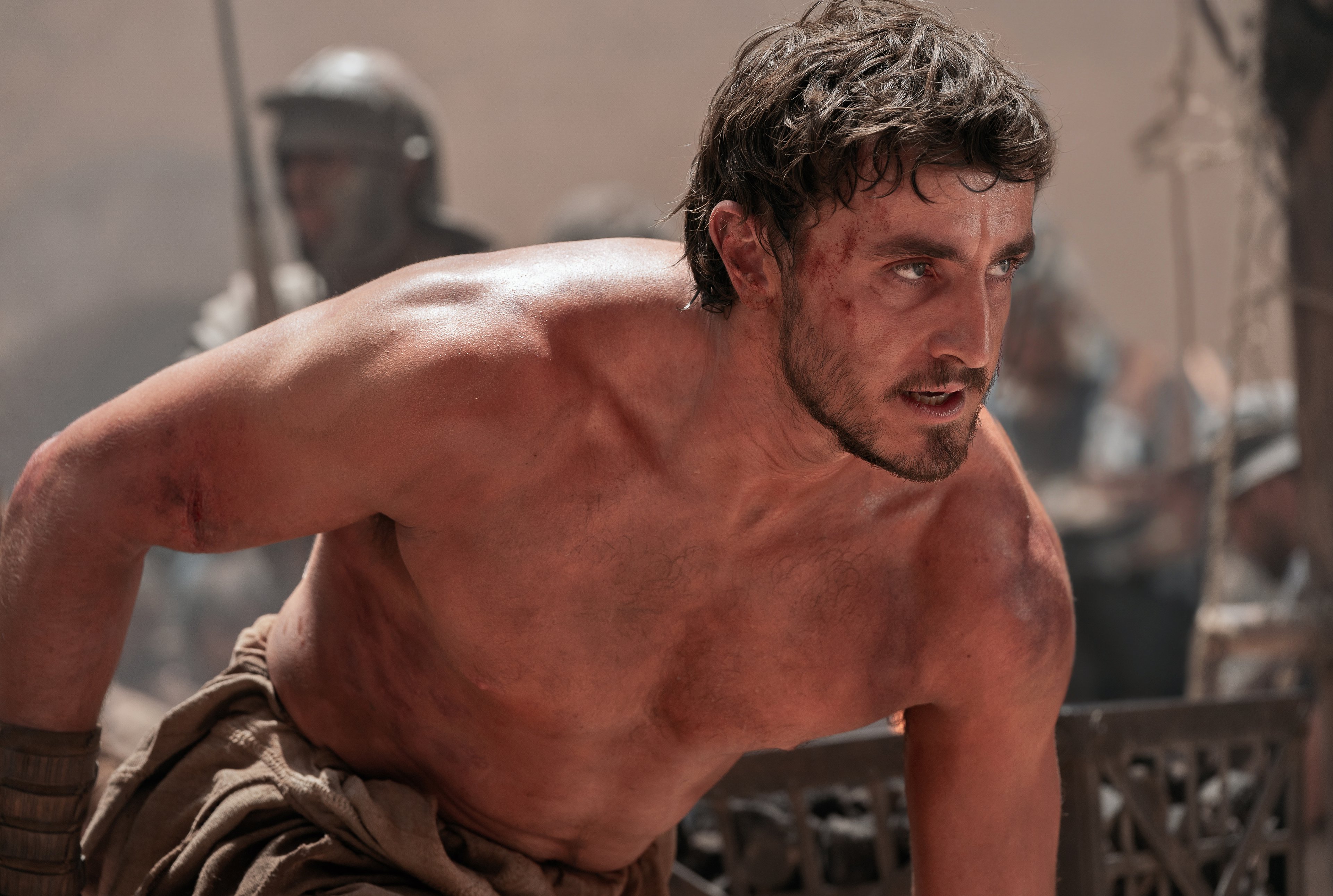 Paul Mescal plays Lucius in Gladiator II from Paramount Pictures.